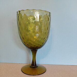 Empoli Italy Vintage Green MCM Pedestal Vase